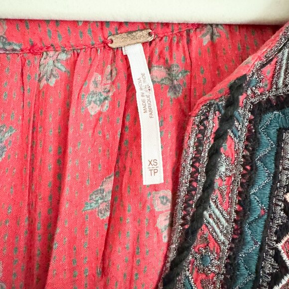 Free People "But I Like It" Red Top Size XS EUC - Picture 3 of 7